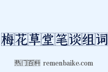 梅花草堂笔谈组词是什么意思的图片